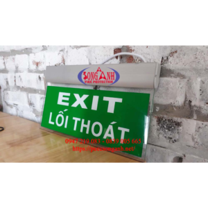 đèn exit chất liệu mica trong suốt